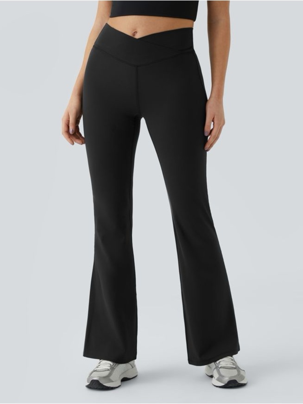 HALARA Black V-Waist Flare Leggings#232